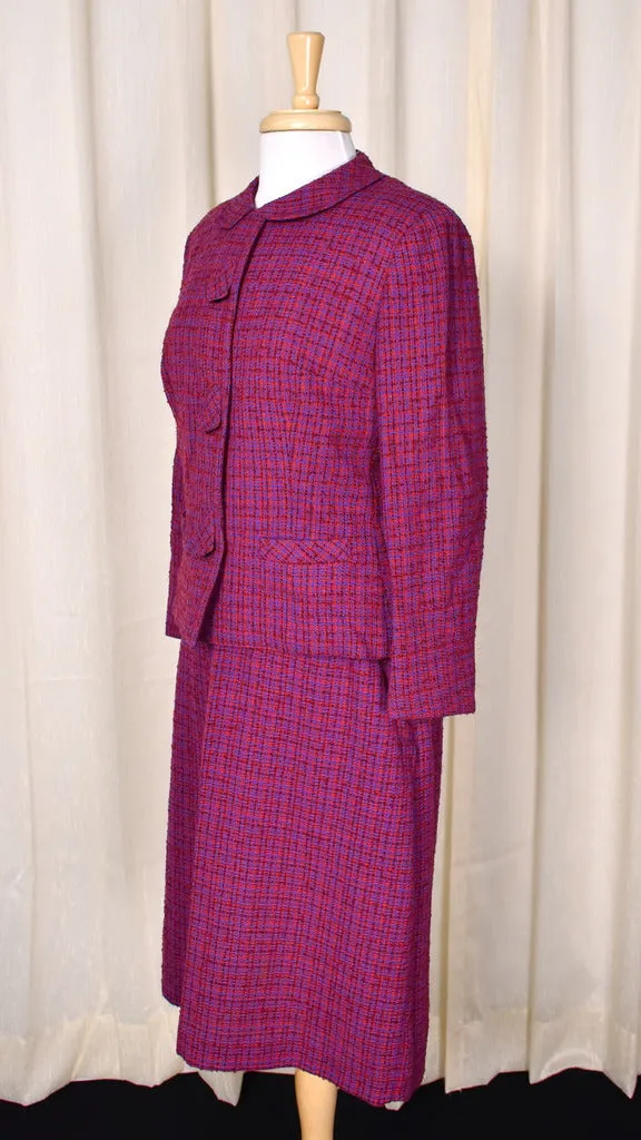 1950s Raspberry Tweed Suit