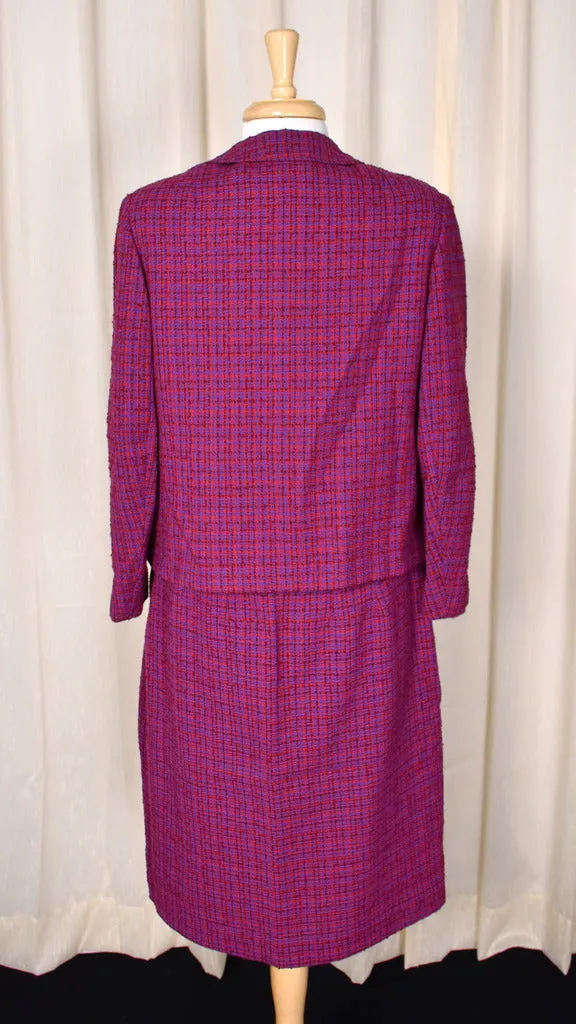 1950s Raspberry Tweed Suit