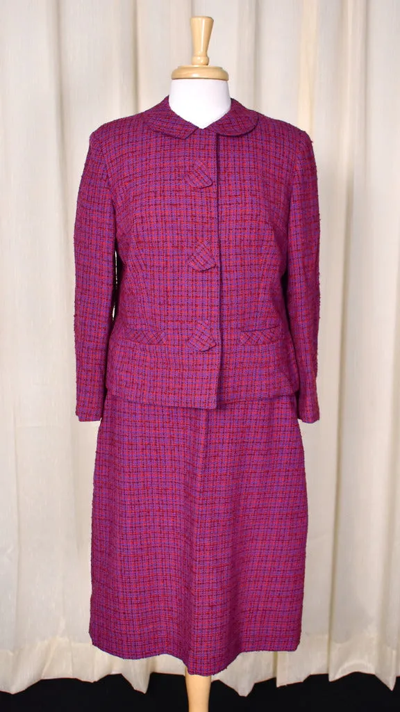 1950s Raspberry Tweed Suit