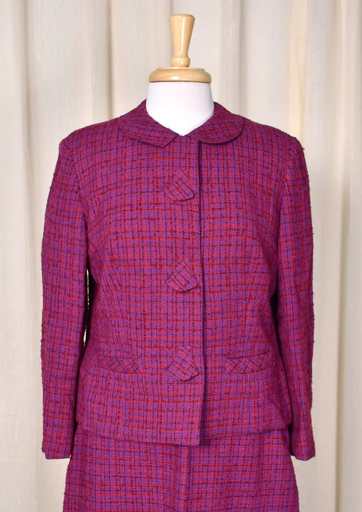 1950s Raspberry Tweed Suit