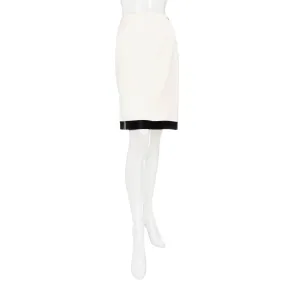 2003 White and Black Trim Silk CC Skirt