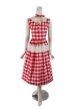 40/50s Red Gingham Dress - sm