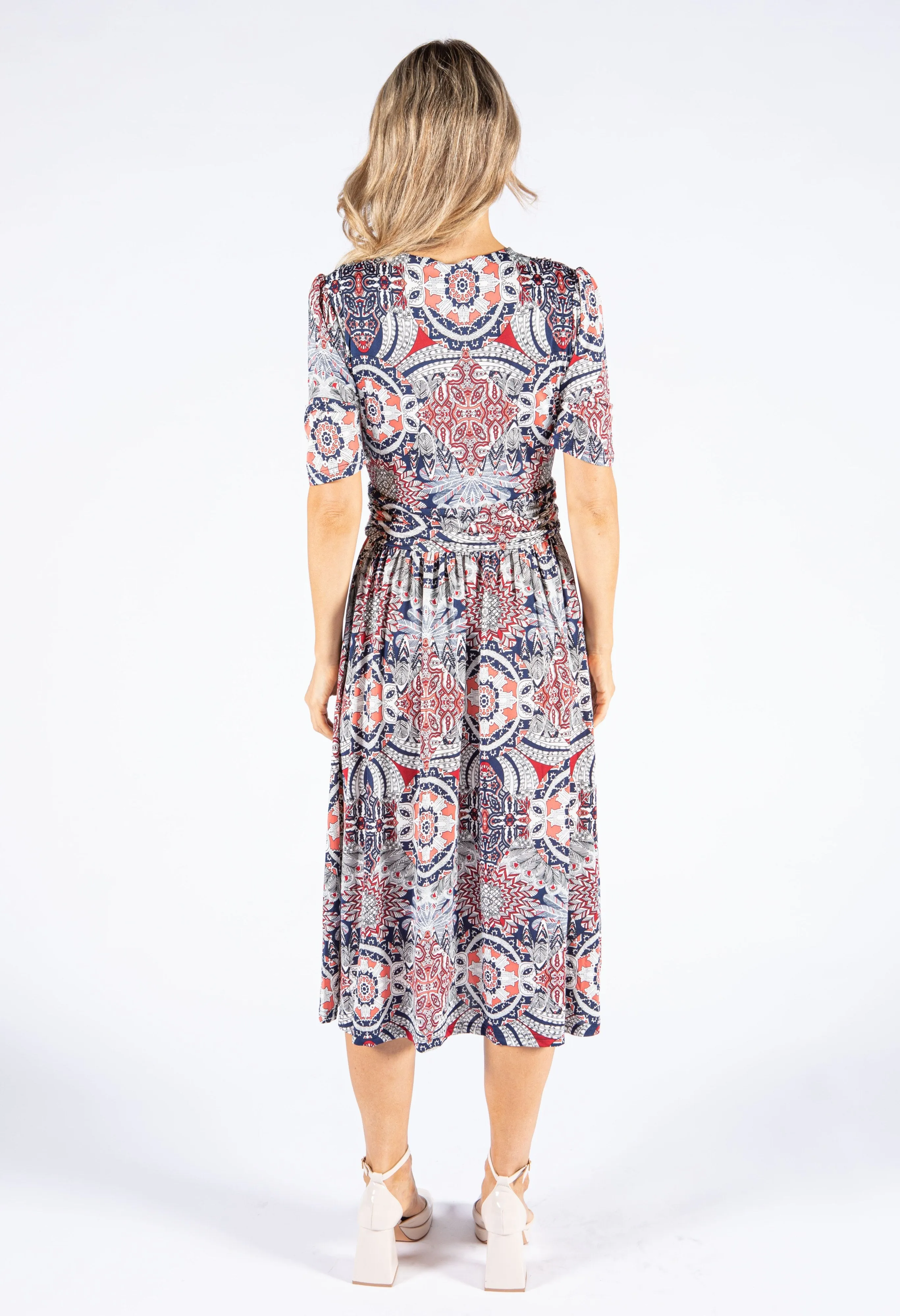 Abstract Print Midi Dress