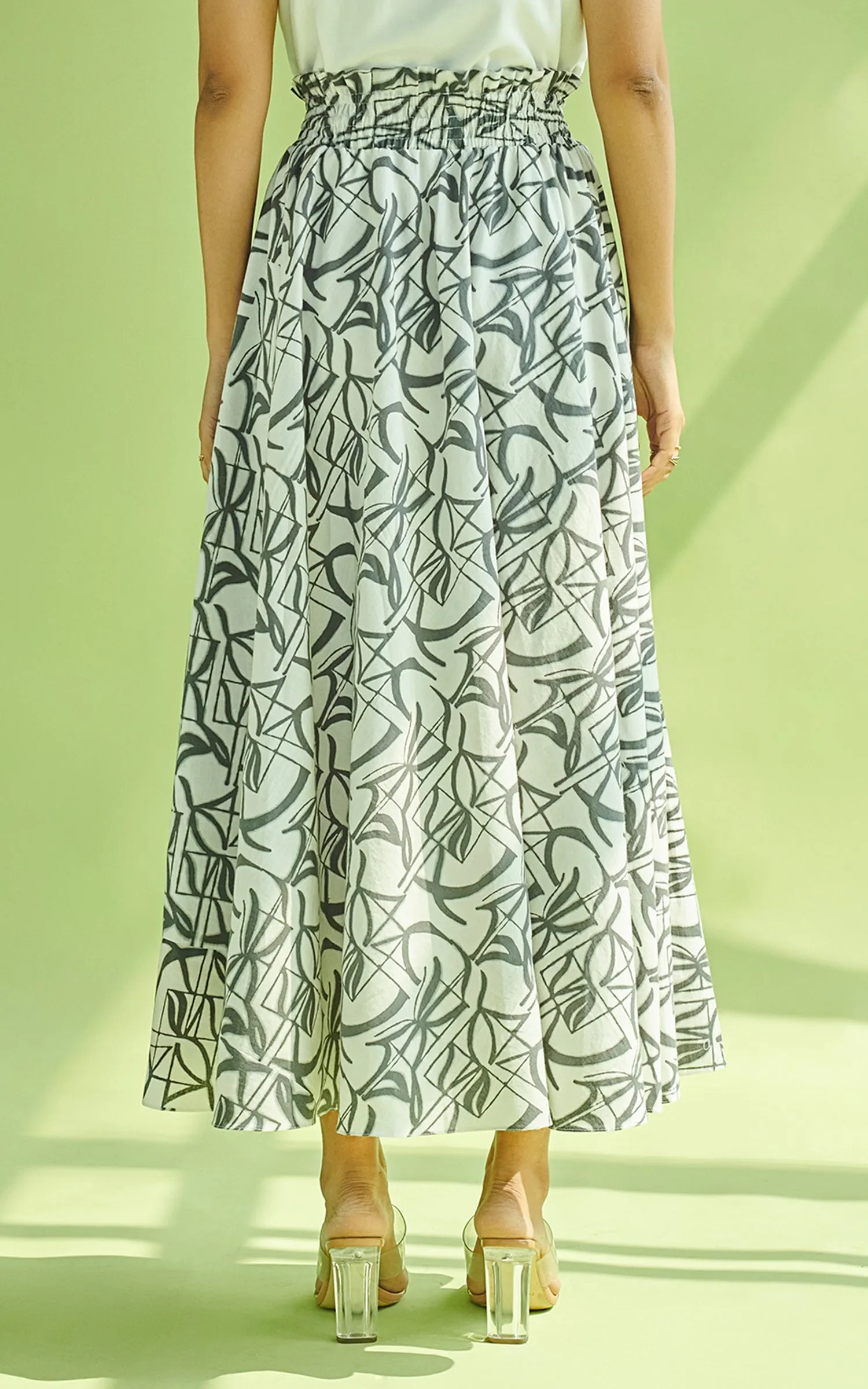 Abstract Printed Skirt