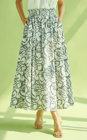 Abstract Printed Skirt