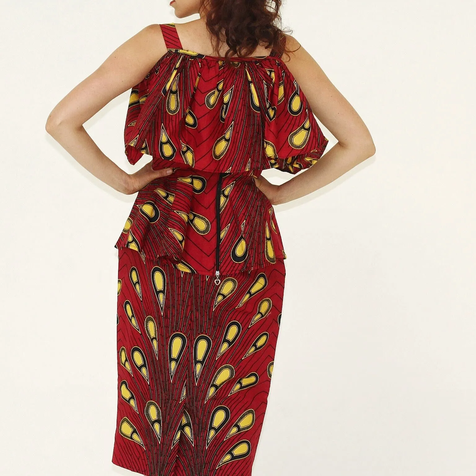 African Print Ankara batik Peplum Top