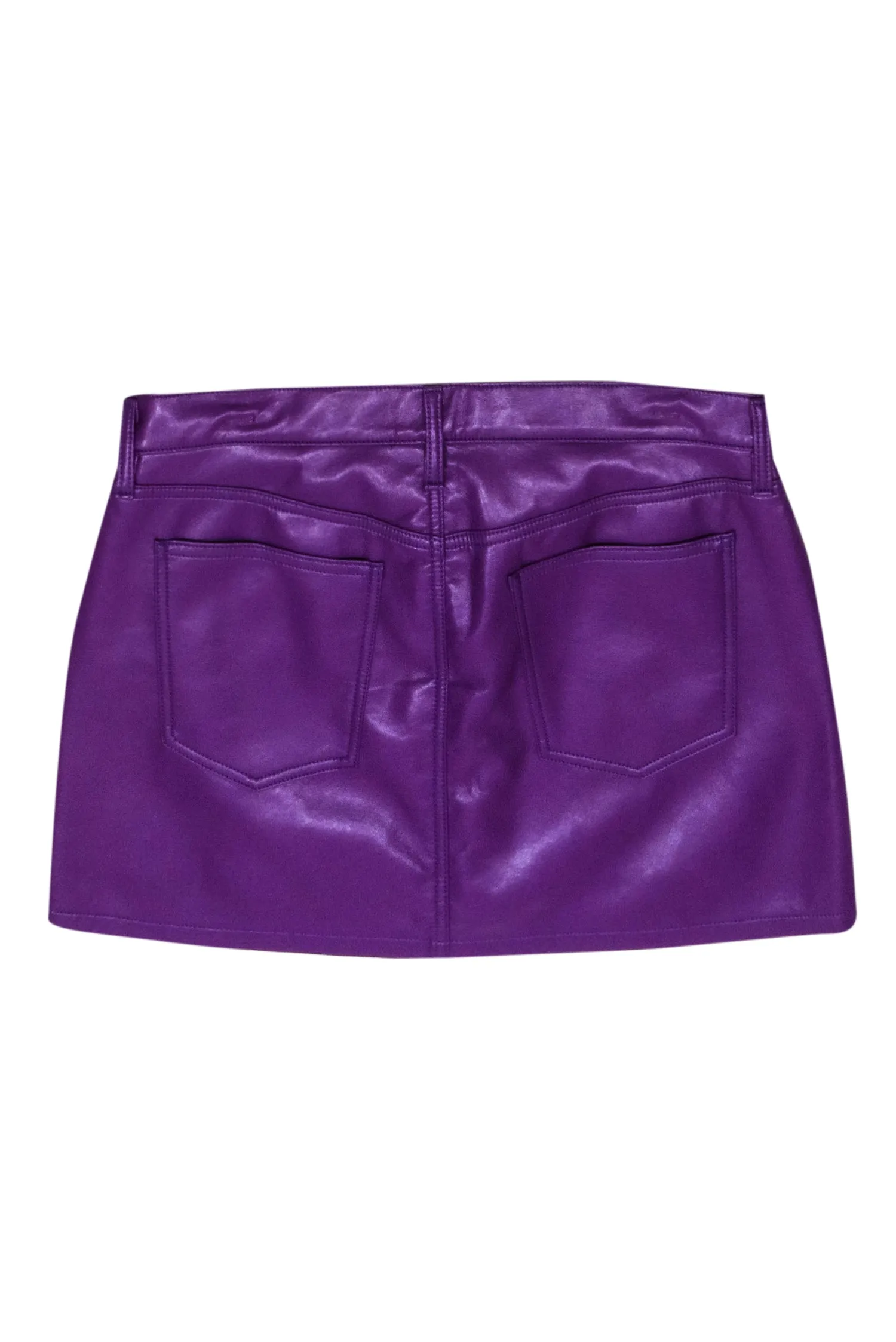 Agolde - Purple Recycled Leather Mini Skirt Sz 10