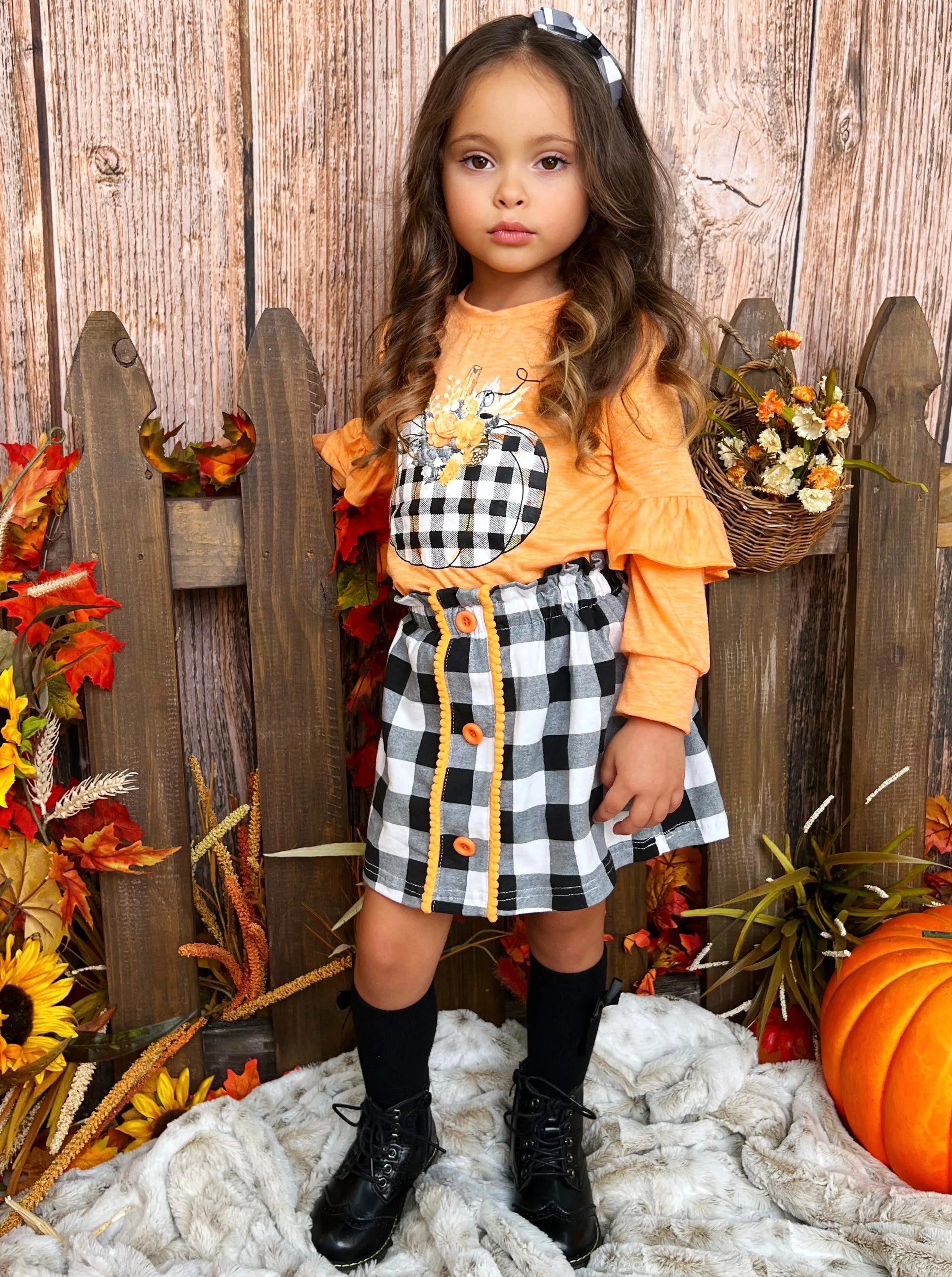 Ahead of the Carve Plaid Skirt Set