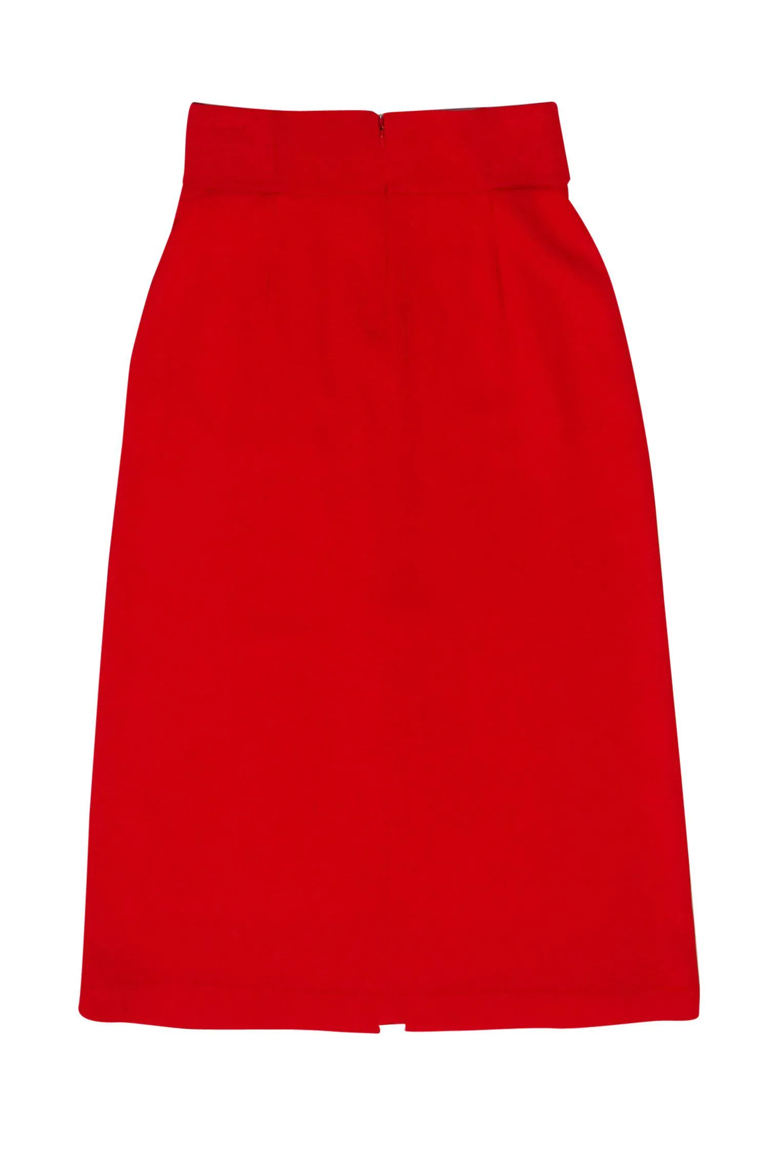 A.L.C. - Red Belted Midi Skirt w/ Front Slit Sz 6