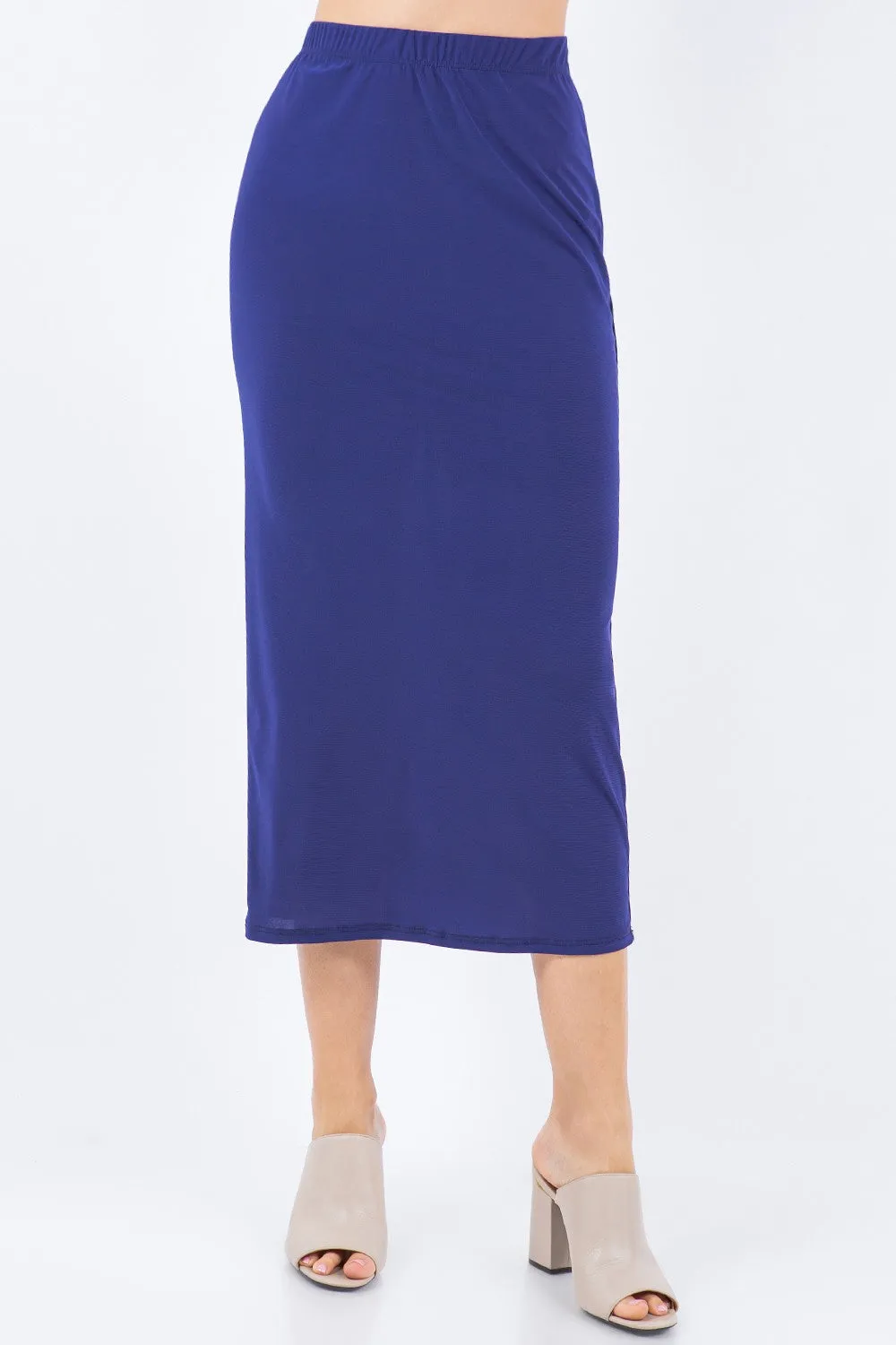 Amy Navy Pencil Skirt-Regular & Plus