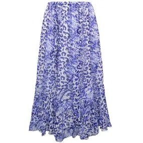 Animal Print Crinkle Midi Skirt