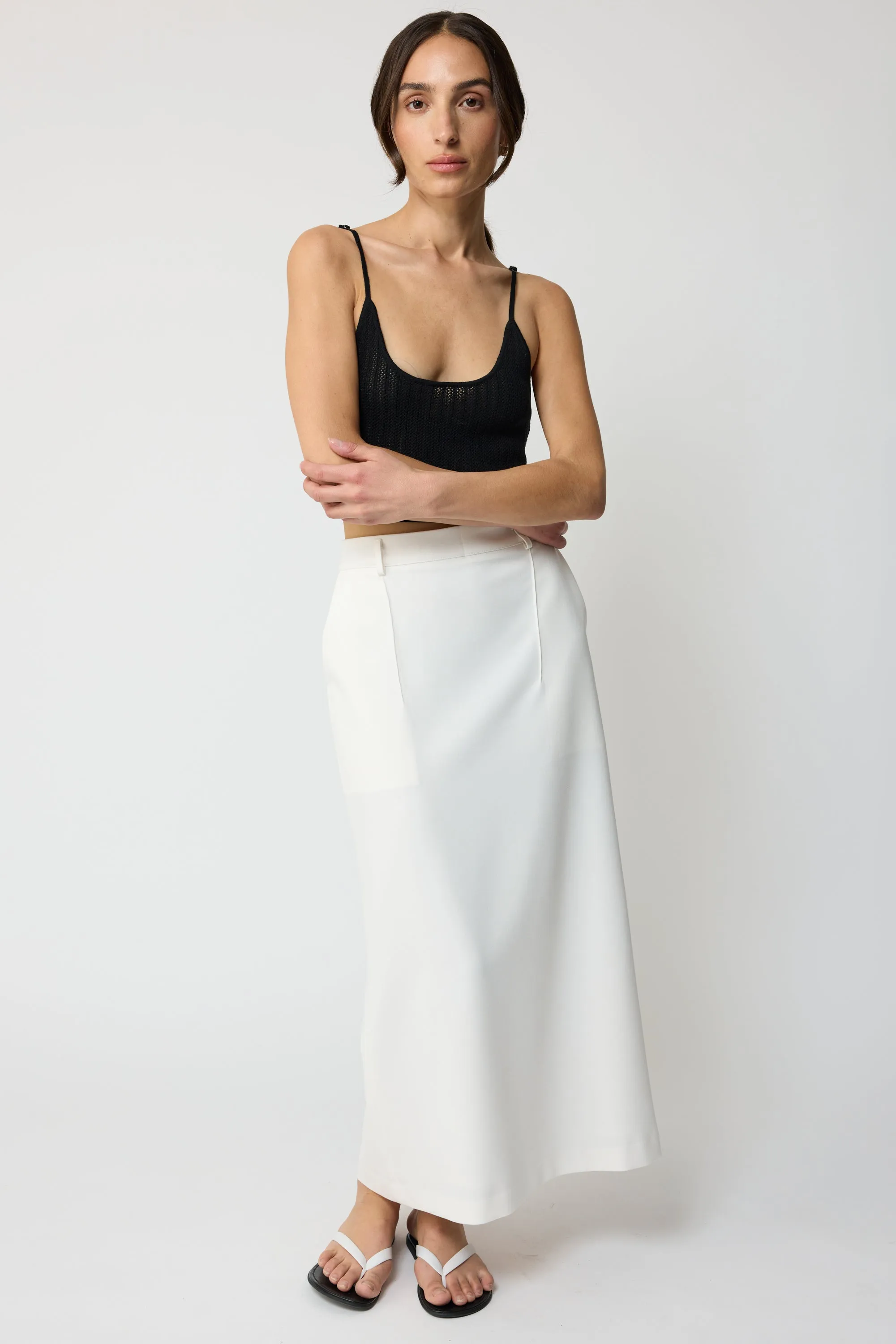 Back Slit Midi Skirt