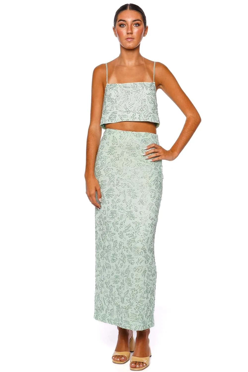 Barletta Caribbean Beaded Maxi Skirt