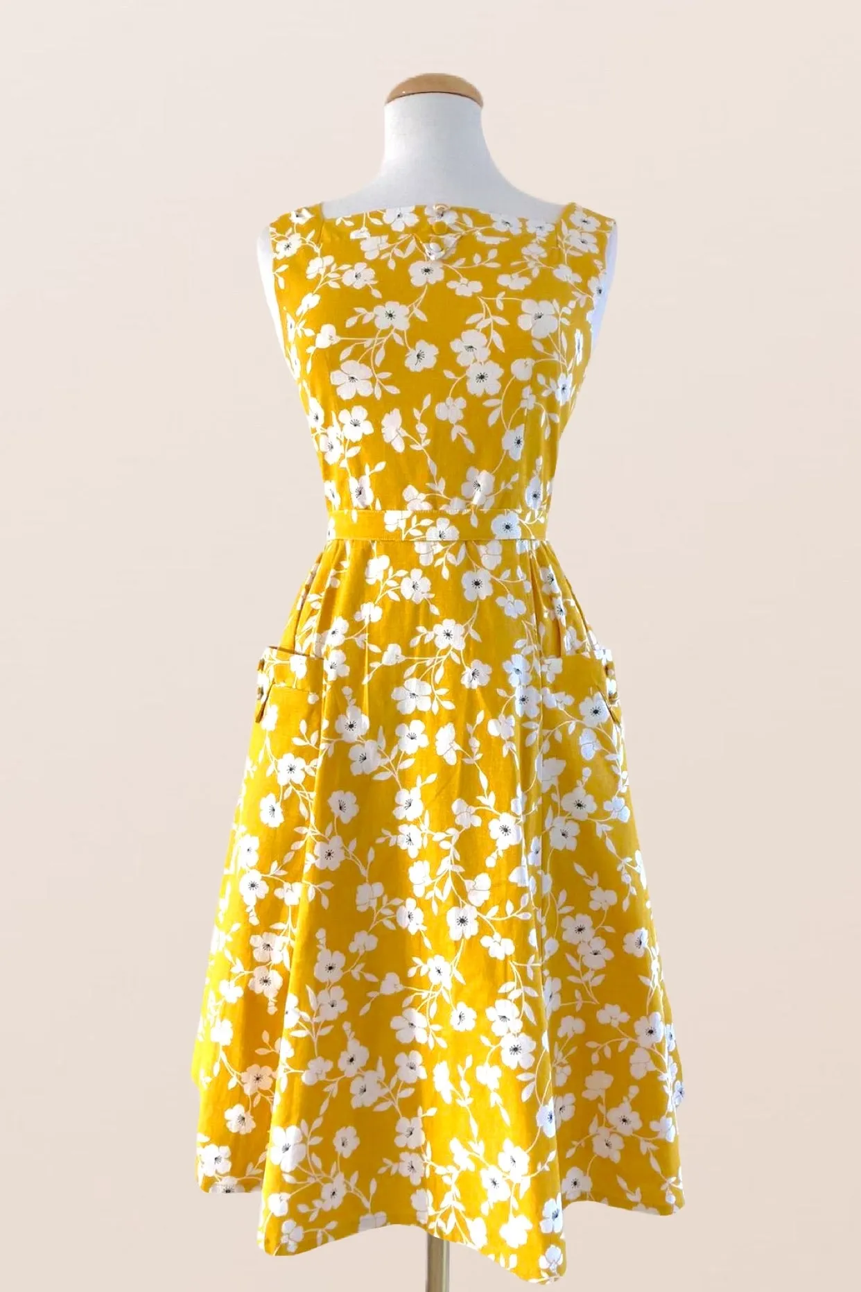 Bee Mustard & Cream Floral Dress