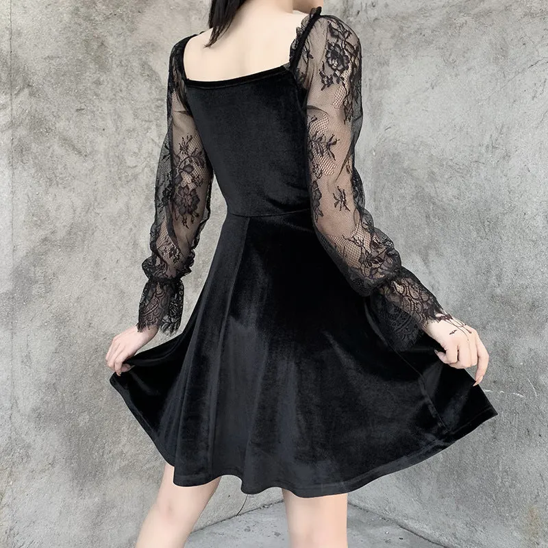 black long sleeve dress   KF83064