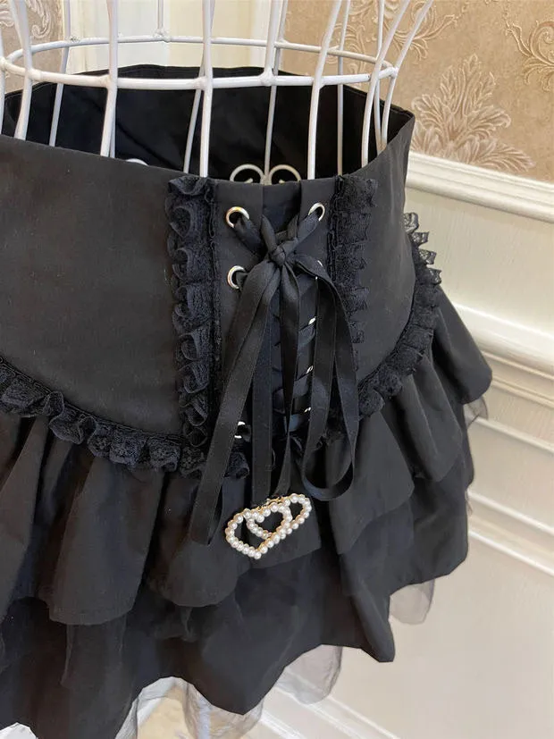 Black pink halter top / tutu skirt