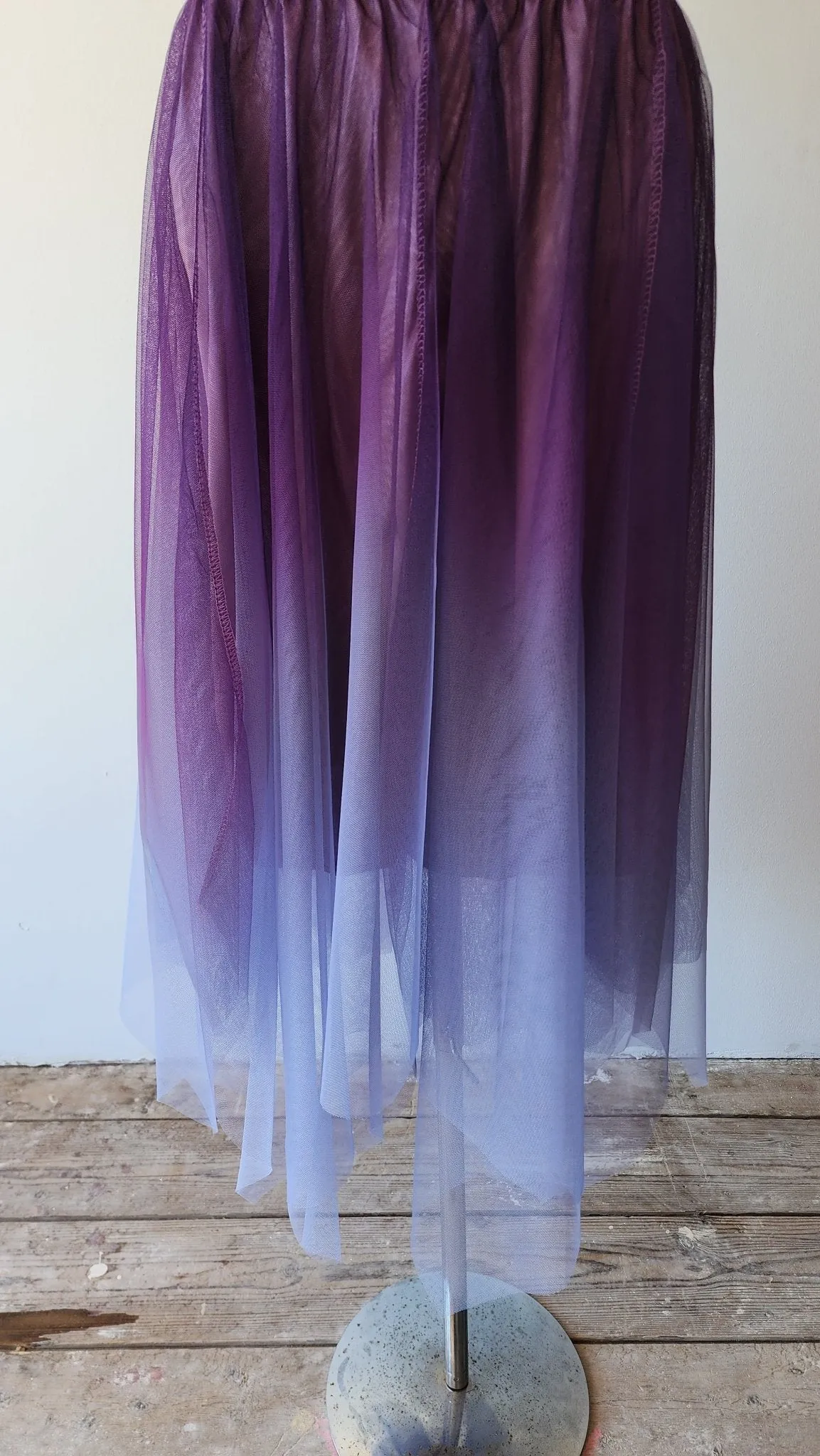 Blue Ombre Tulle midi Skirt