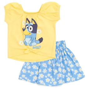 Bluey Square Neck T-Shirt and Skirt