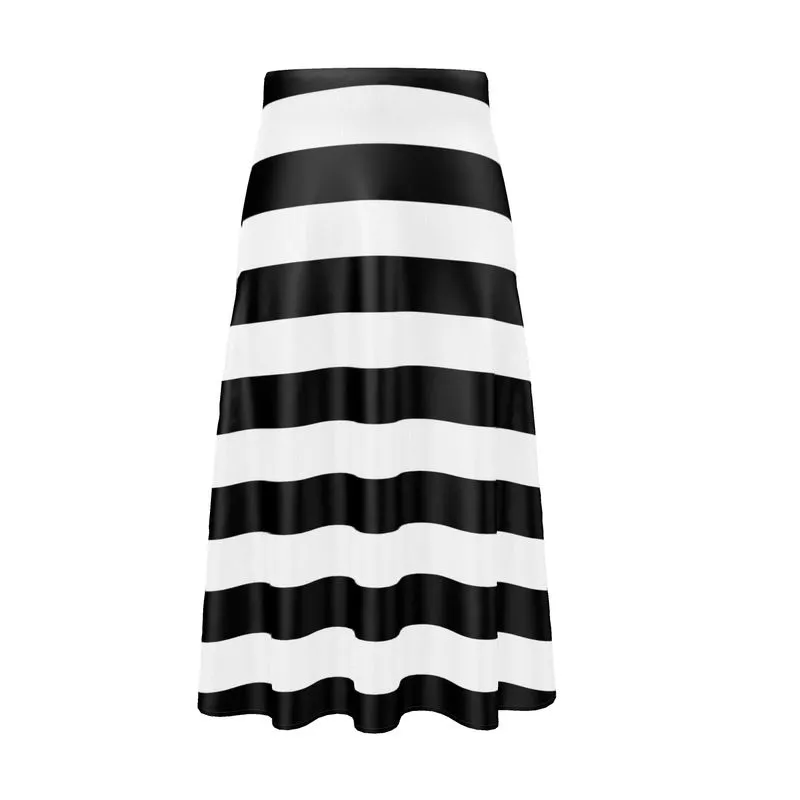 Boldly Striped Midi Skirt