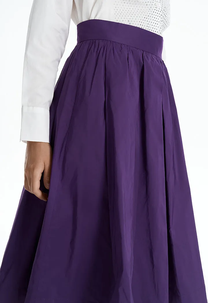 Box Pleat Solid Skirt