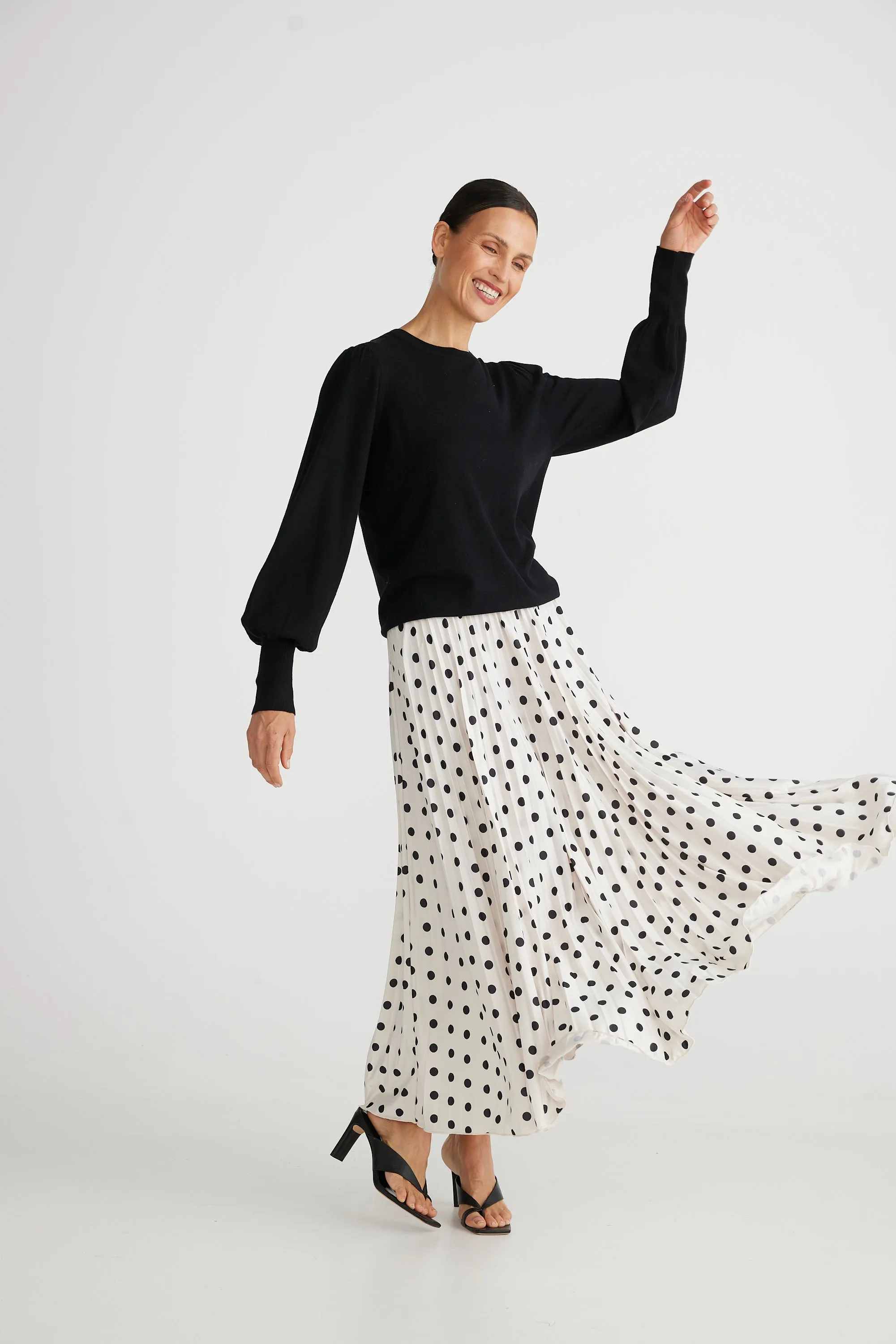 Brave & True Alias Polkadot Pleated Skirt