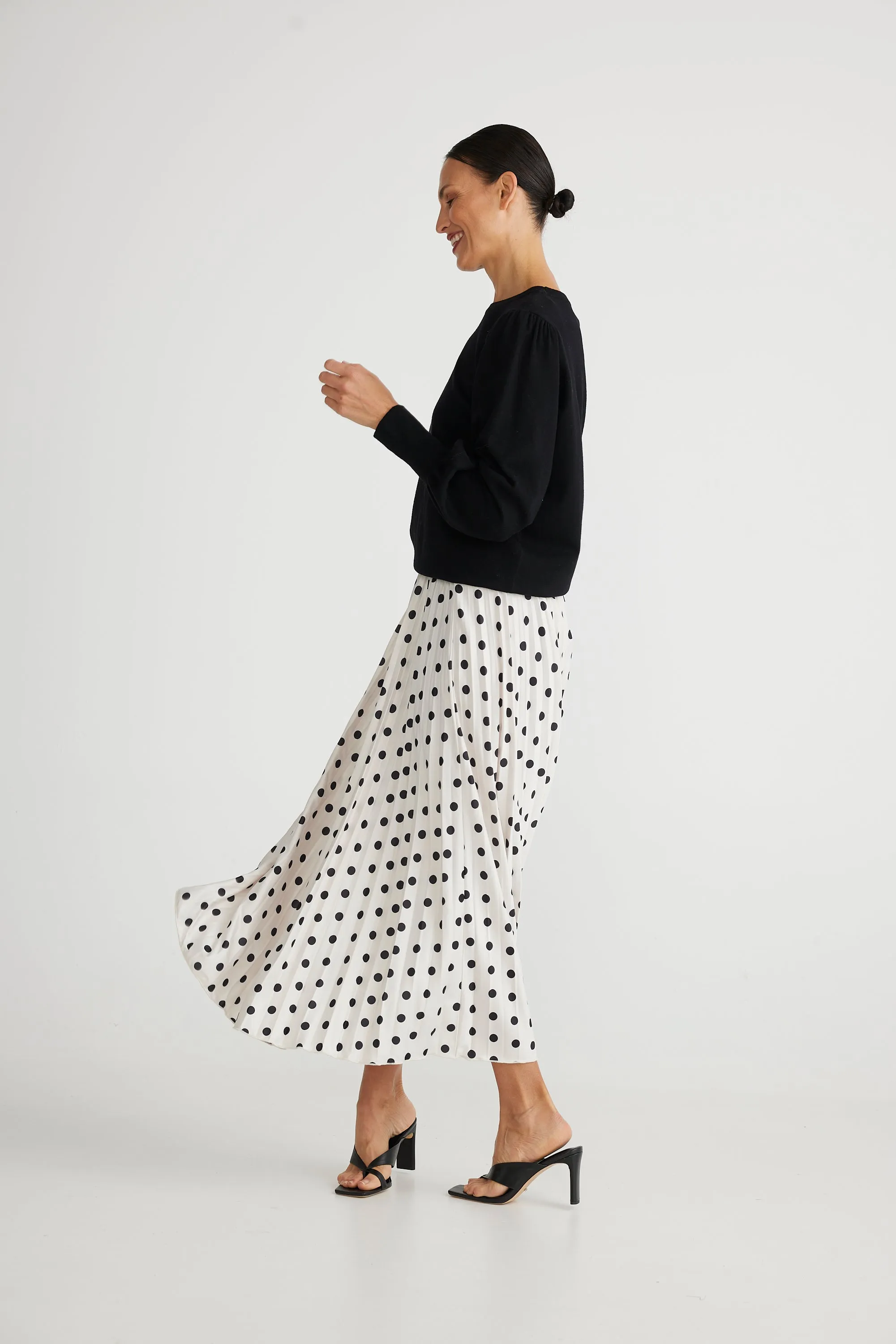 Brave & True Alias Polkadot Pleated Skirt