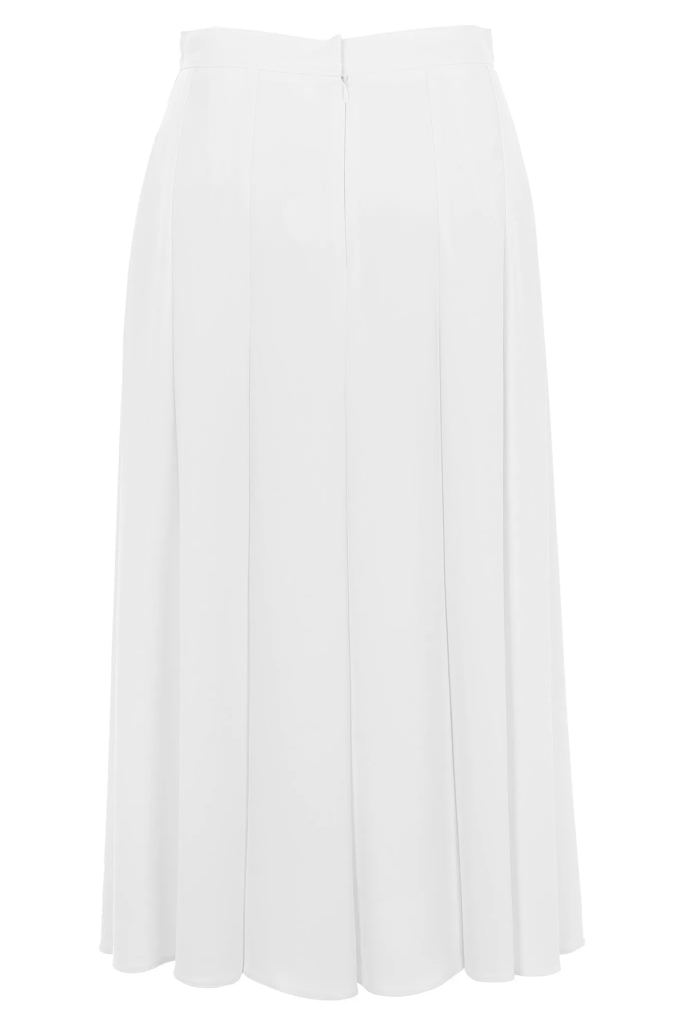 Busy Clothing Womens White Long Flared Panelled Skirt with Elastane