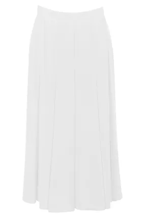 Busy Clothing Womens White Long Flared Panelled Skirt with Elastane