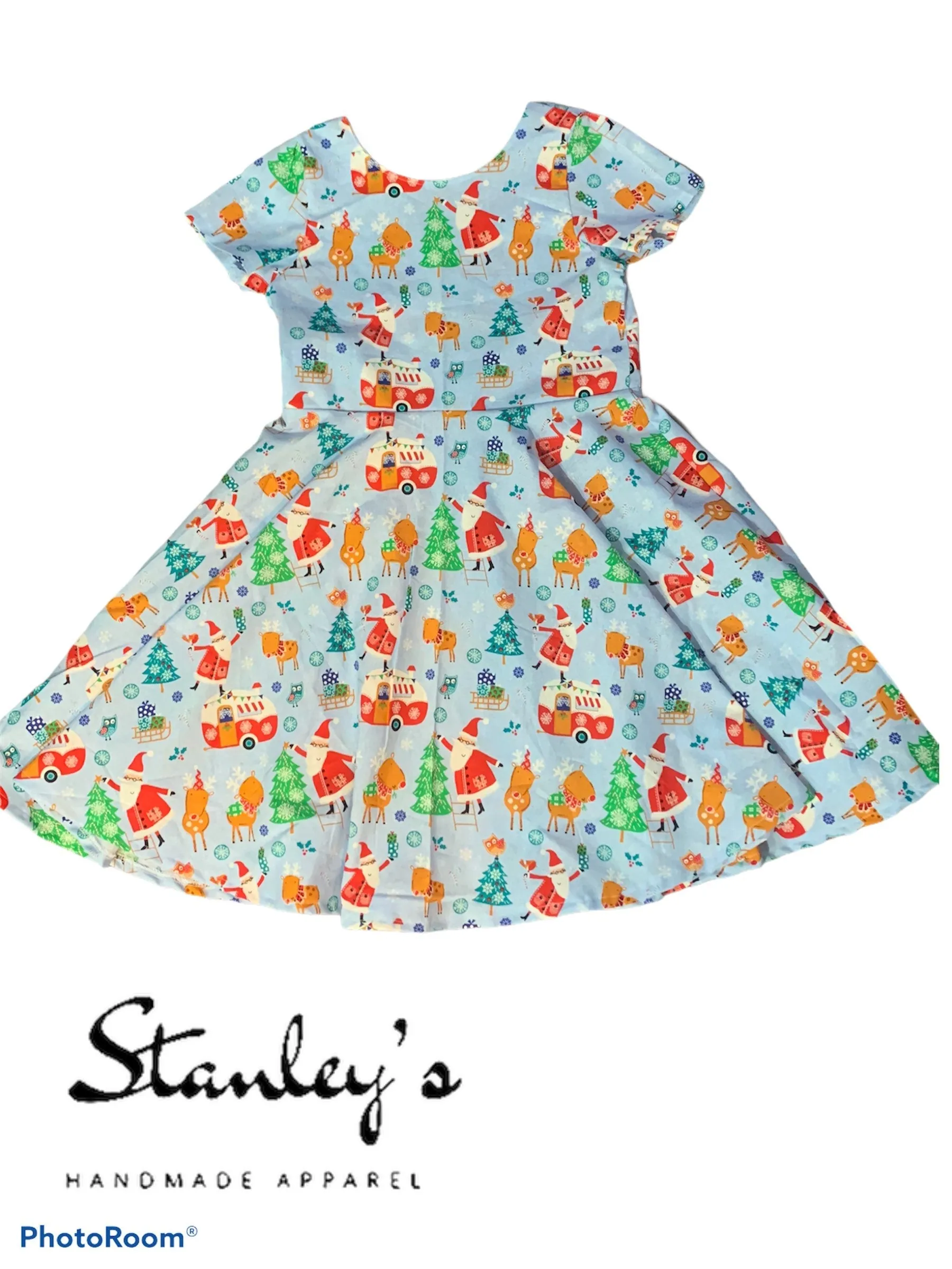 Camping Christmas cotton dress