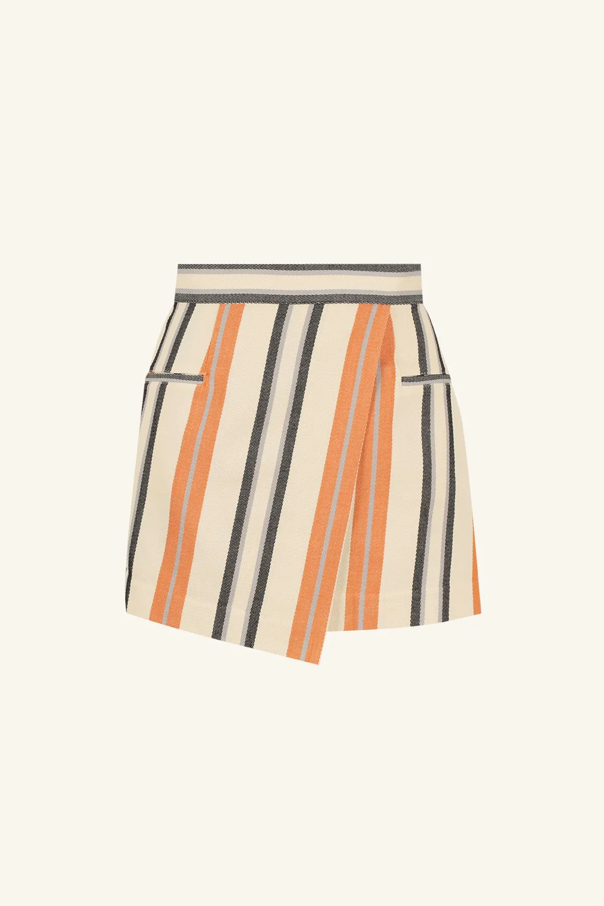 CELIA ASYMMETRICAL WRAP MINI SKIRT