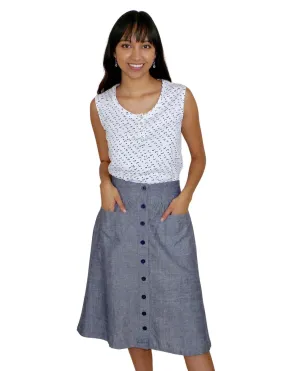 Chambray Midi Skirt