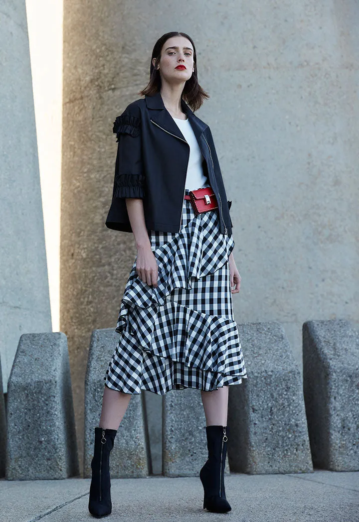 Checkered Ruffle Skirt