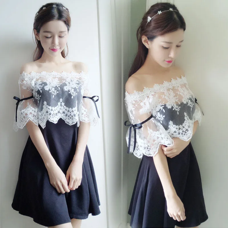 Chic black and white dress KF90063