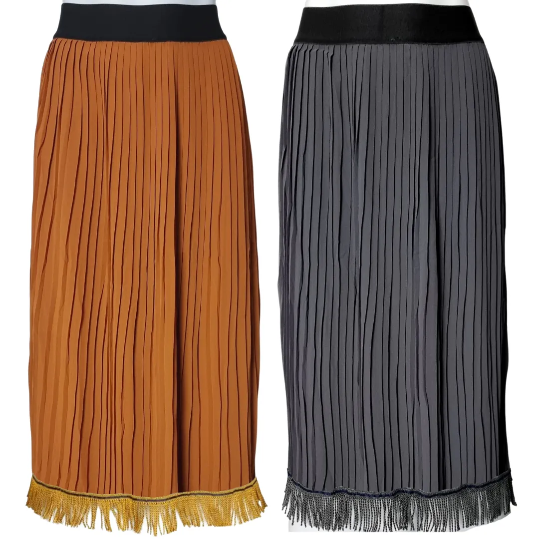 Chiffon Pleated Midi Skirt