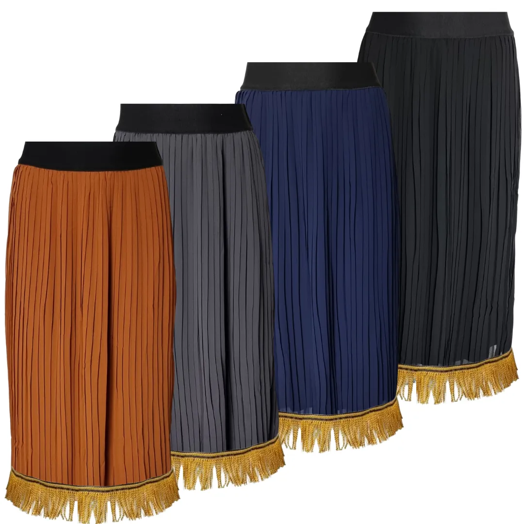 Chiffon Pleated Midi Skirt