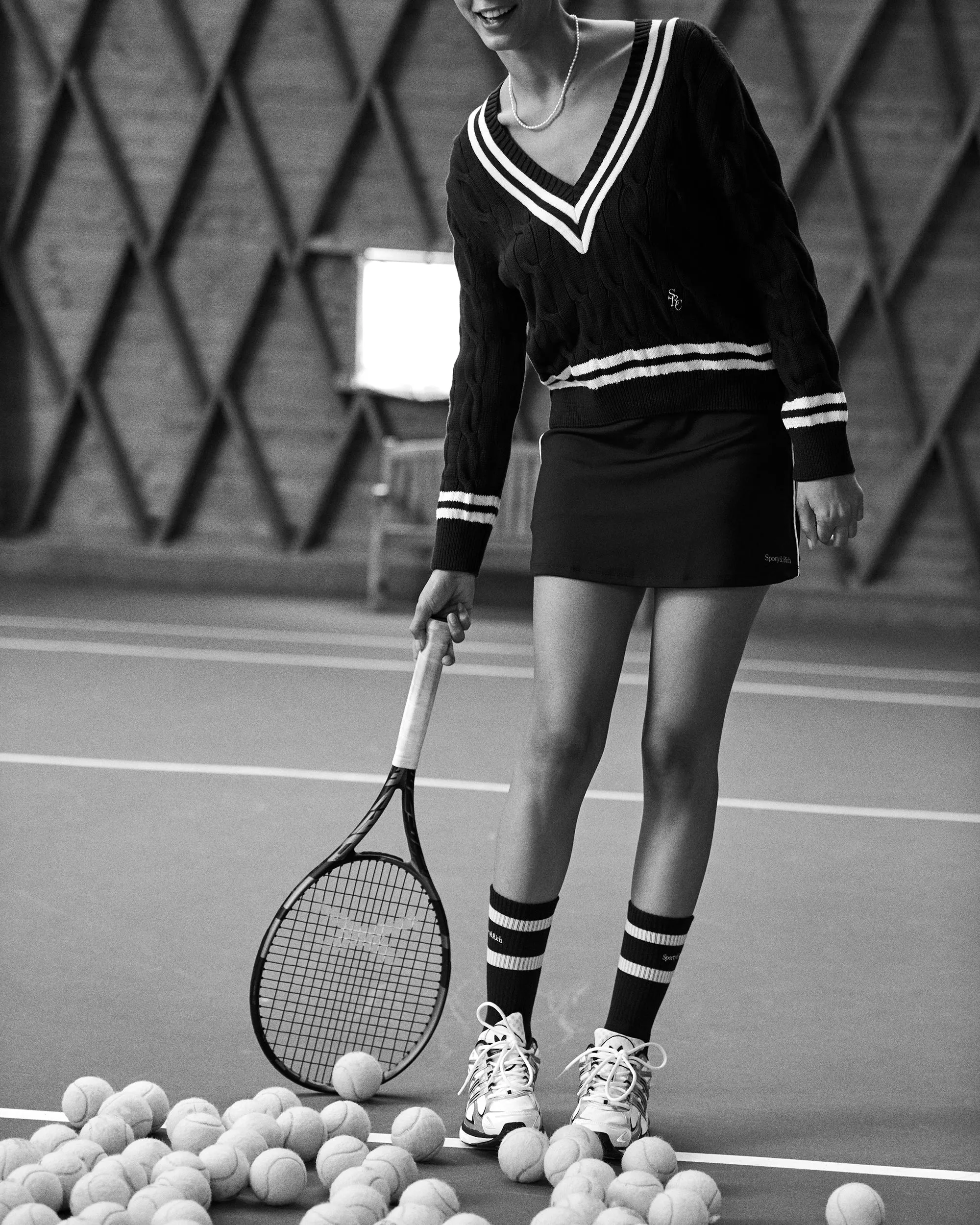 Classic Logo Court Skirt - Navy/White