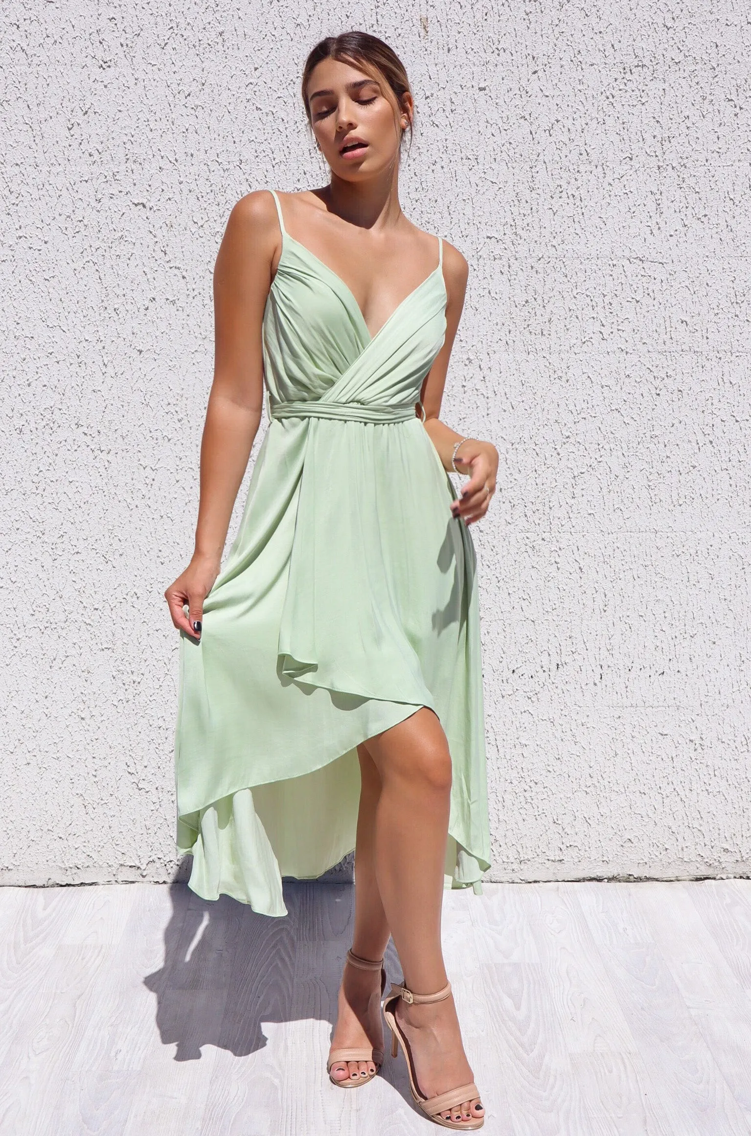 Cloud Nine Dress - Pistachio Sage