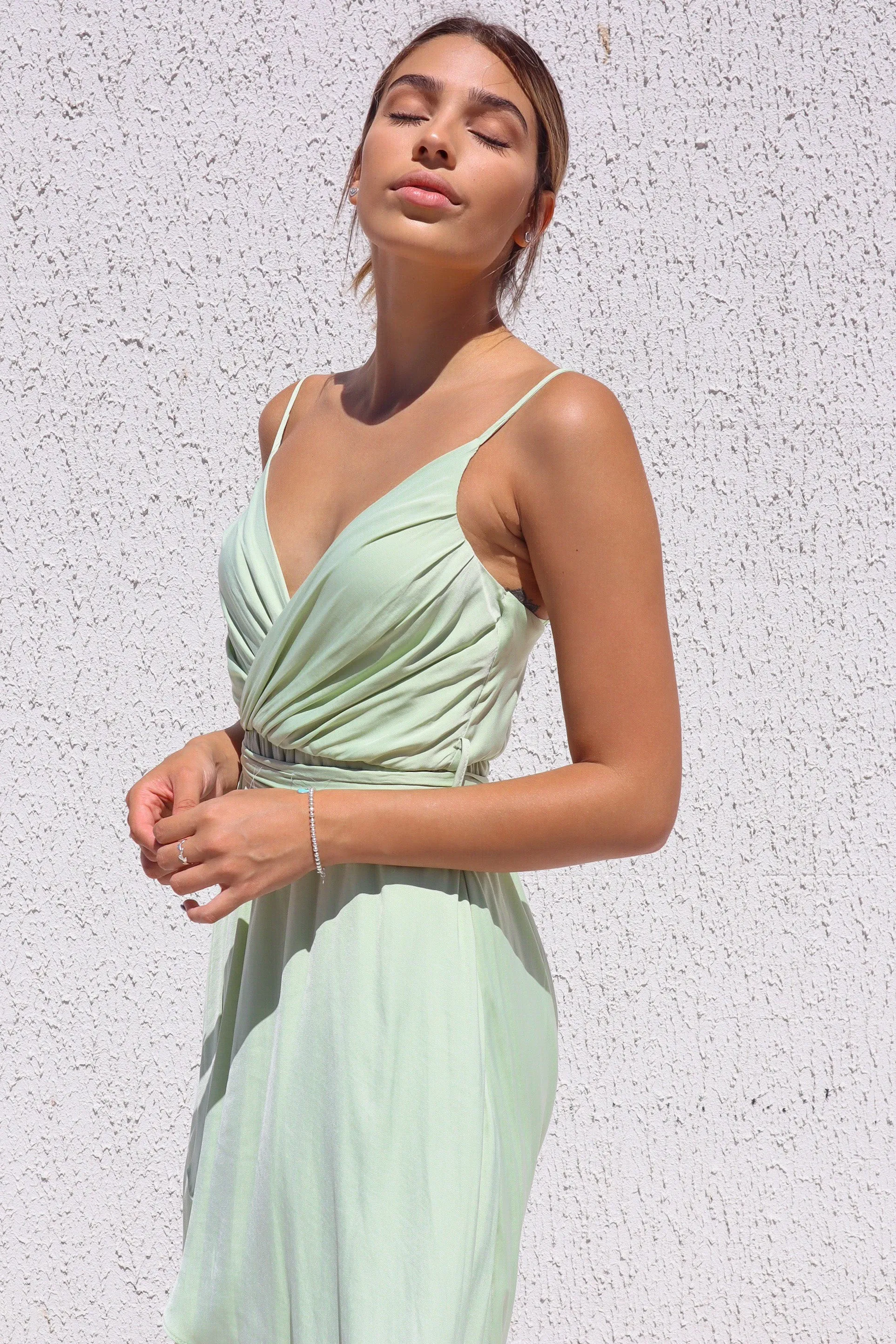 Cloud Nine Dress - Pistachio Sage