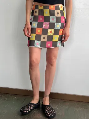 Colorful Squares Sequin Skirt (S)