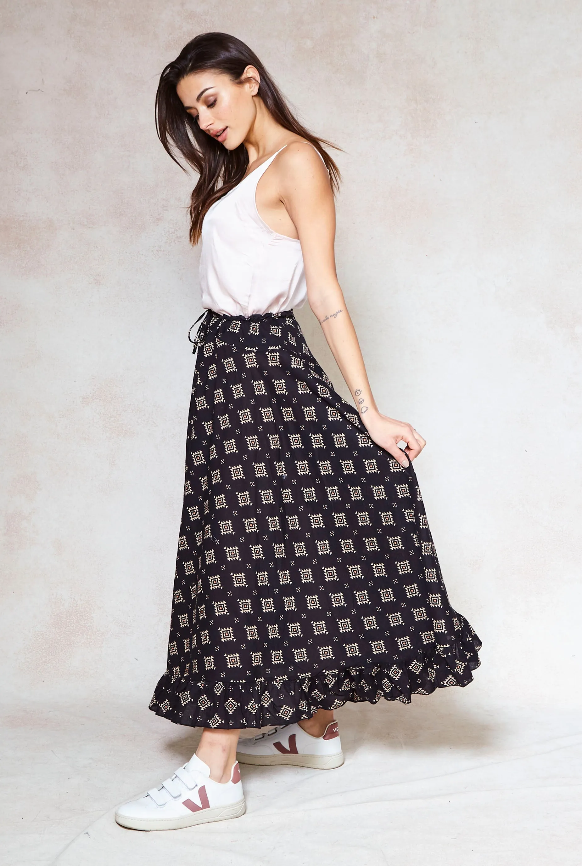 Crystal Cotton Maxi Skirt