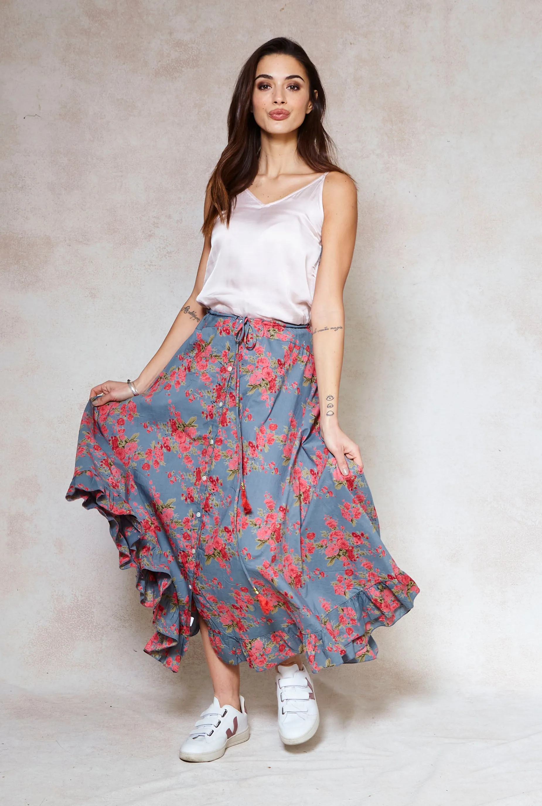 Crystal Cotton Maxi Skirt