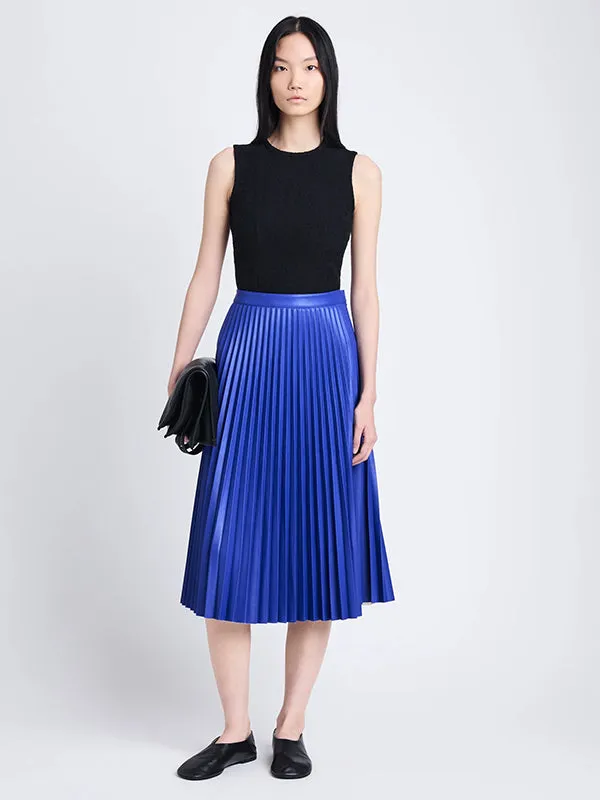 Daphne Faux Leather Skirt in Sapphire