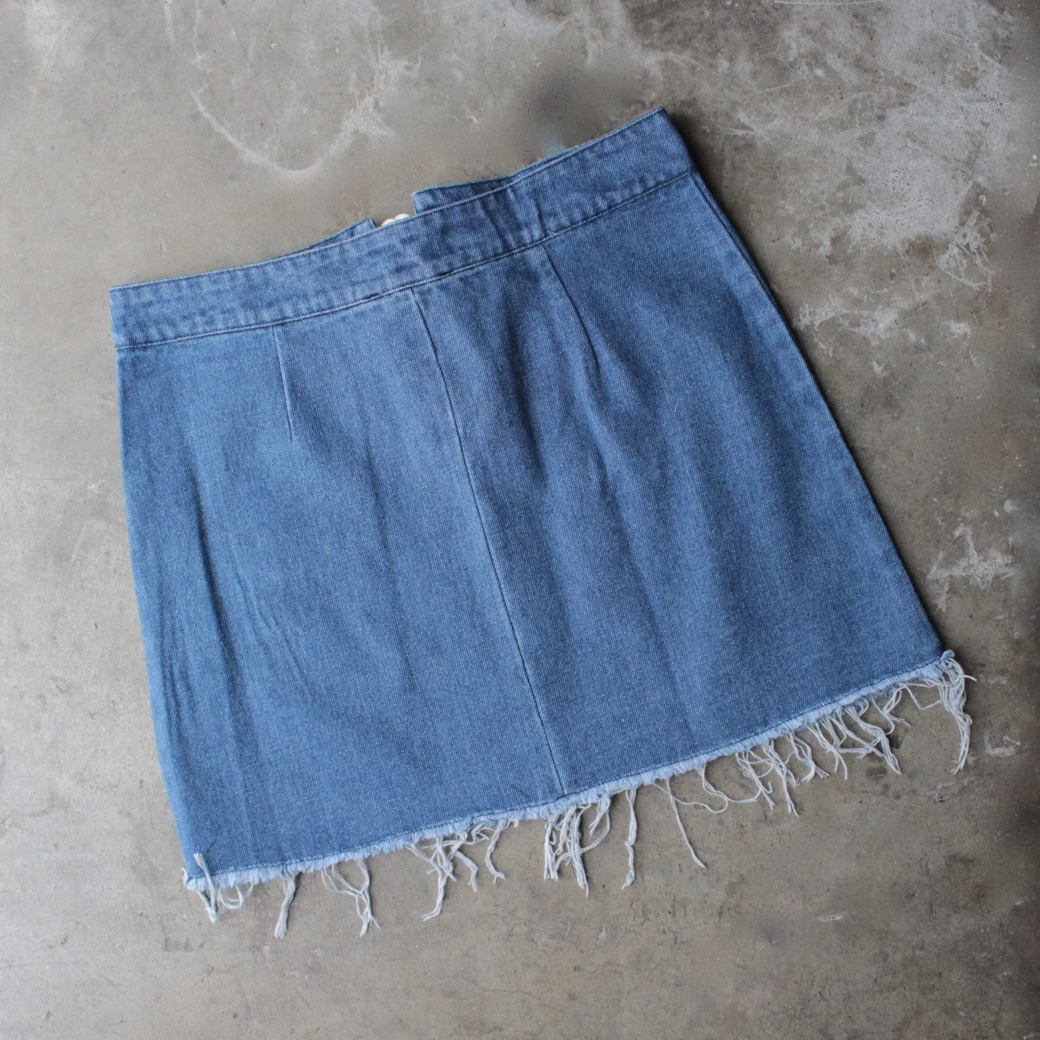 Denim Lace Up Skirt