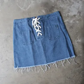 Denim Lace Up Skirt