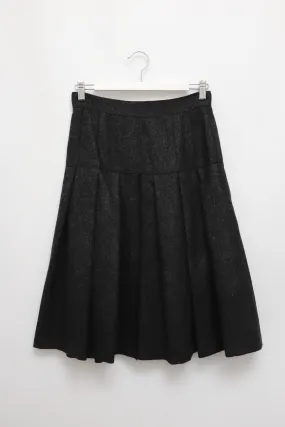 DOLCE GABBANA PURE WOOL CASHMERE PLEATED SKIRT