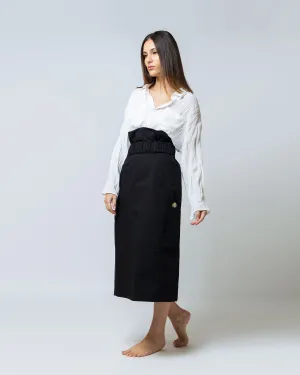 ELASTIC WAIST TWILL SKIRT 1662 - تنورة