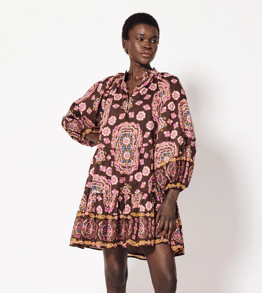 Eliva Mini Dress in avalon print by Cleobella