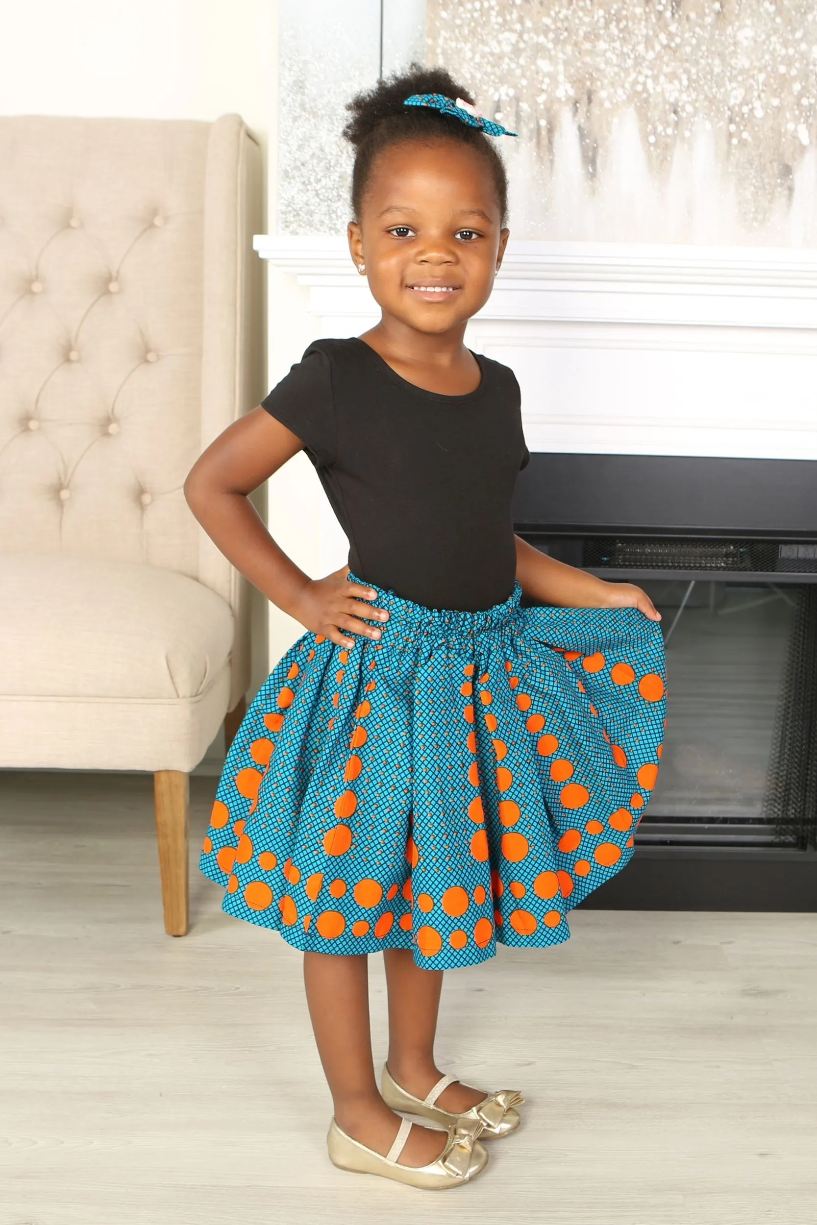 ELORA AFRICAN PRINT GIRLS' SKIRT