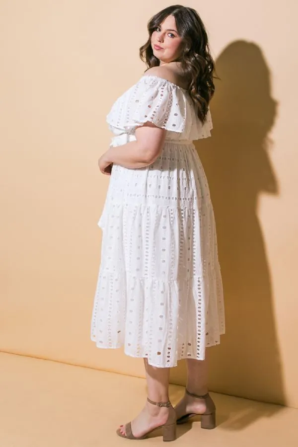 Emma Eyelet Midi Dress