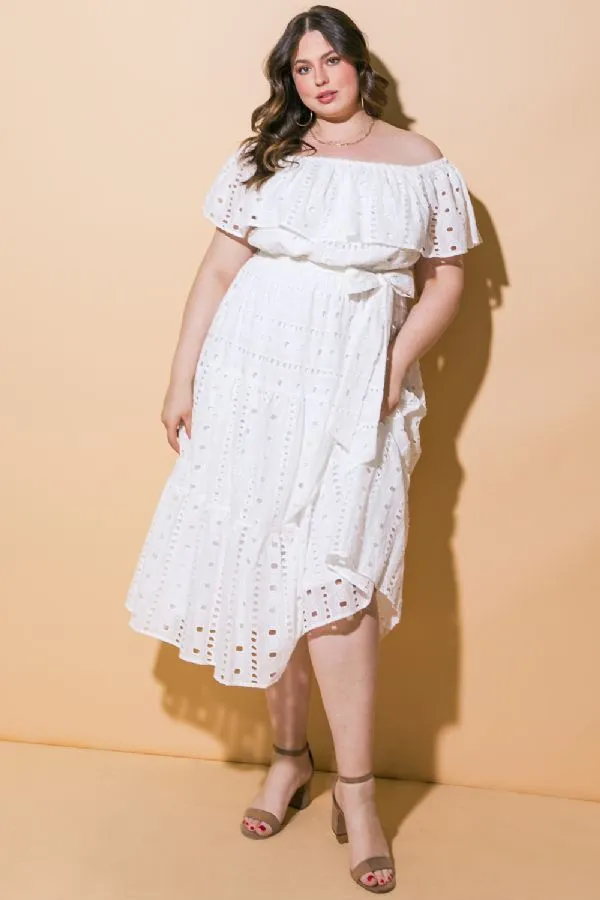 Emma Eyelet Midi Dress